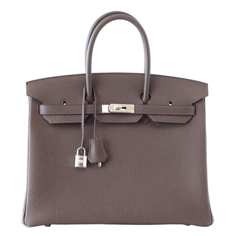 Hermès Ecorce Togo Retourne Birkin 35 Palladium Hardware 